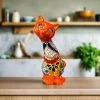 Talavera Curious Cat Statue | Handcrafted Mexican Folk Art Cat Figurine