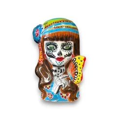 Talavera Butterfly Skull Planter | Handcrafted Day Of The Dead Ceramic Pot -Pottery And Glassware 20250623 181230109 iOS Photoroom