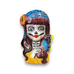Talavera Butterfly Skull Planter | Handcrafted Day Of The Dead Ceramic Pot -Pottery And Glassware 20250623 181232017 iOS Photoroom
