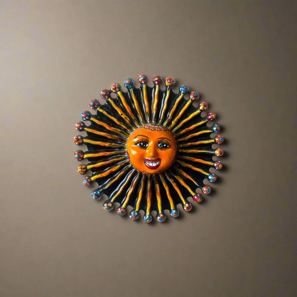 Mini Talavera Sun Wall Art | Handcrafted Mexican Decor 2 Mini Talavera Sun Wall Art | Handcrafted Mexican Decor - Image 2