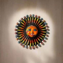 Mini Talavera Sun Wall Art | Handcrafted Mexican Decor
