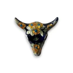 Talavera Bull Skull Wall Decor | Handmade Mexican Longhorn Art 13 Talavera Bull Skull Wall Decor | Handmade Mexican Longhorn Art -Pottery And Glassware 20250623 182208977 iOS Photoroom