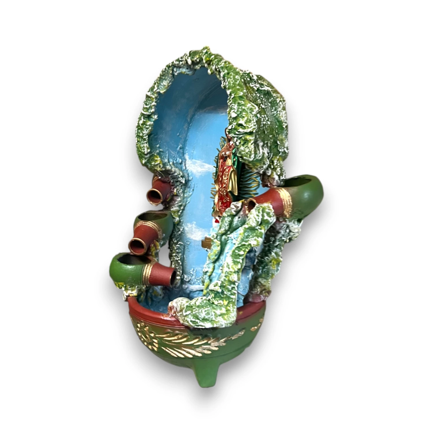 Handcrafted Mexican Outdoor Fountain | Painted Traditional Water Feature 4 Handcrafted Mexican Outdoor Fountain | Painted Traditional Water Feature - Image 4