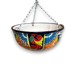Talavera Hanging Planter | Colorful Hand-Painted Mexican Flower Pot -Pottery And Glassware 20250627 172458206 iOS Photoroom