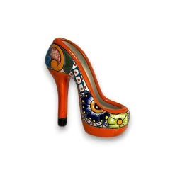 Talavera High Heel Statue | Colorful Handmade Mexican Decor -Pottery And Glassware 20250703 182808501 iOS Photoroom