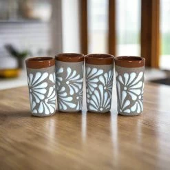 Rustic Talavera Shot Glass | Handmade Mexican Ceramic Drinkware -Pottery And Glassware 20250709 163028952 iOS Photoroom