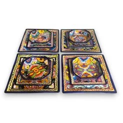 Talavera Square Dinnerware Set | 16-Piece Mexican Pottery Set -Pottery And Glassware 20250713 184529821 iOS Photoroom b1a2bf30 477c 4cf2 9a54 7367afe29a21