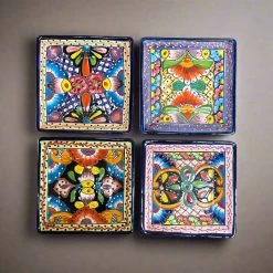 8" Square Talavera Plate | Colorful Mexican Handmade Dish -Pottery And Glassware 20250713 185303008 iOS Photoroom