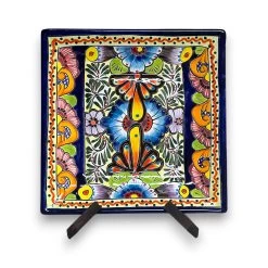 11" Square Talavera Dinner Plate | Vibrant Mexican Dinnerware 10 11" Square Talavera Dinner Plate | Vibrant Mexican Dinnerware -Pottery And Glassware 20250713 185554059 iOS Photoroom