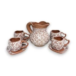 Heart Mug & Pitcher Set | Handmade Mexican Pottery (9-Pieces) -Pottery And Glassware 20250713 190138564 iOS Photoroom