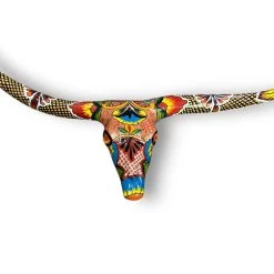 Talavera Longhorn Skull | Handmade Mexican Bull Wall Art -Pottery And Glassware 20250716 191254460 iOS Photoroom 1