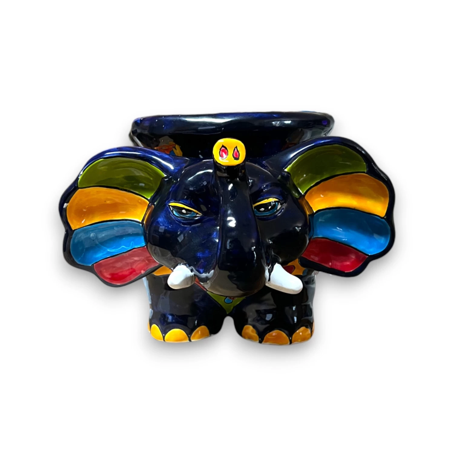Talavera Elephant Planter | Colorful Mexican Ceramic Pot 3 Talavera Elephant Planter | Colorful Mexican Ceramic Pot - Image 3