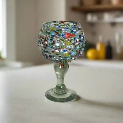 Mexican Margarita Glass | Fish Bowl Confetti Pebble
