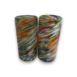 Colorful Hand-Blown Tumbler | Confetti Swirl Mexican Glass -Pottery And Glassware 20250806 164713234 iOS Photoroom