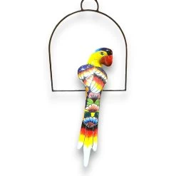 Talavera Hanging Parrot | Colorful Mexican Bird -Pottery And Glassware 20250807 211555901 iOS Photoroom
