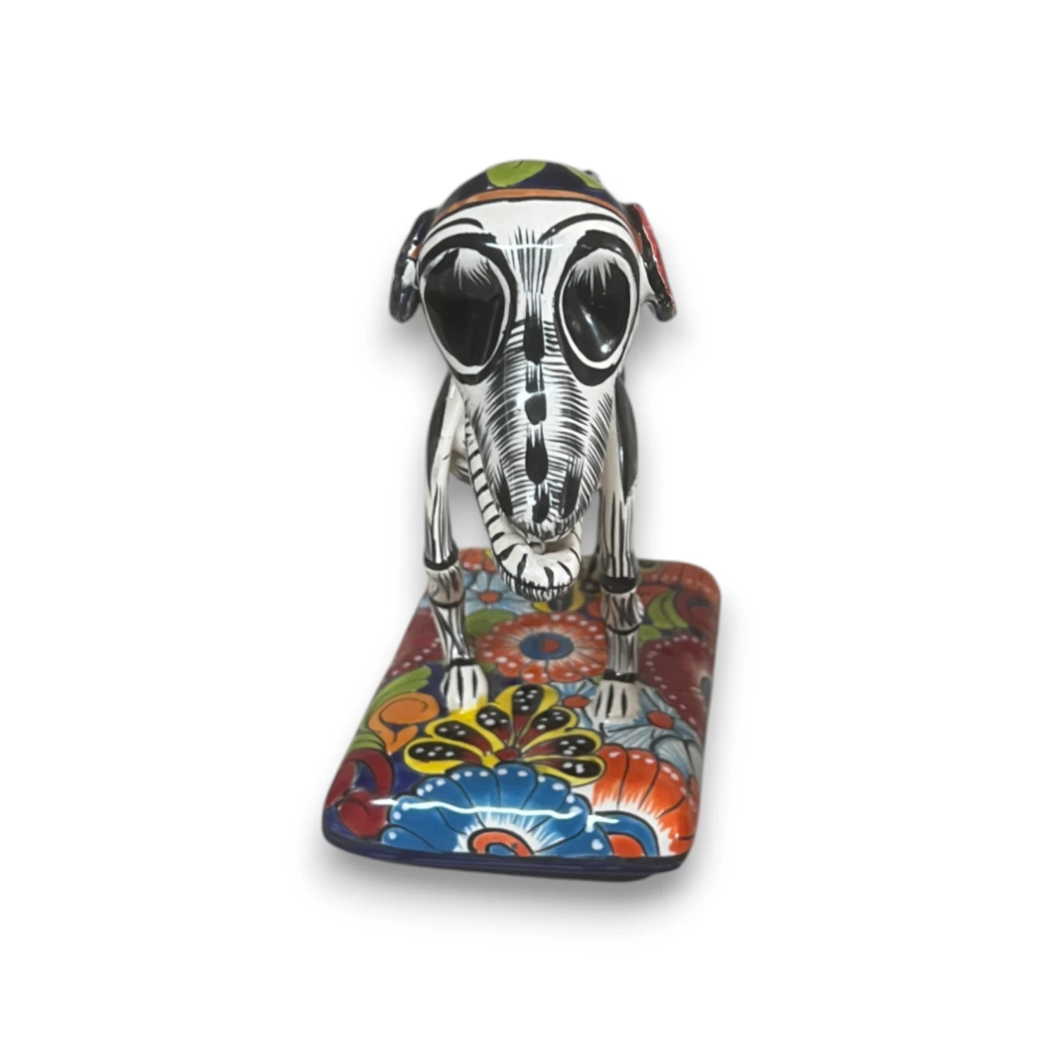 Colorful Talavera Skeleton Dog | Handmade Mexican Artistry 3 Colorful Talavera Skeleton Dog | Handmade Mexican Artistry - Image 3