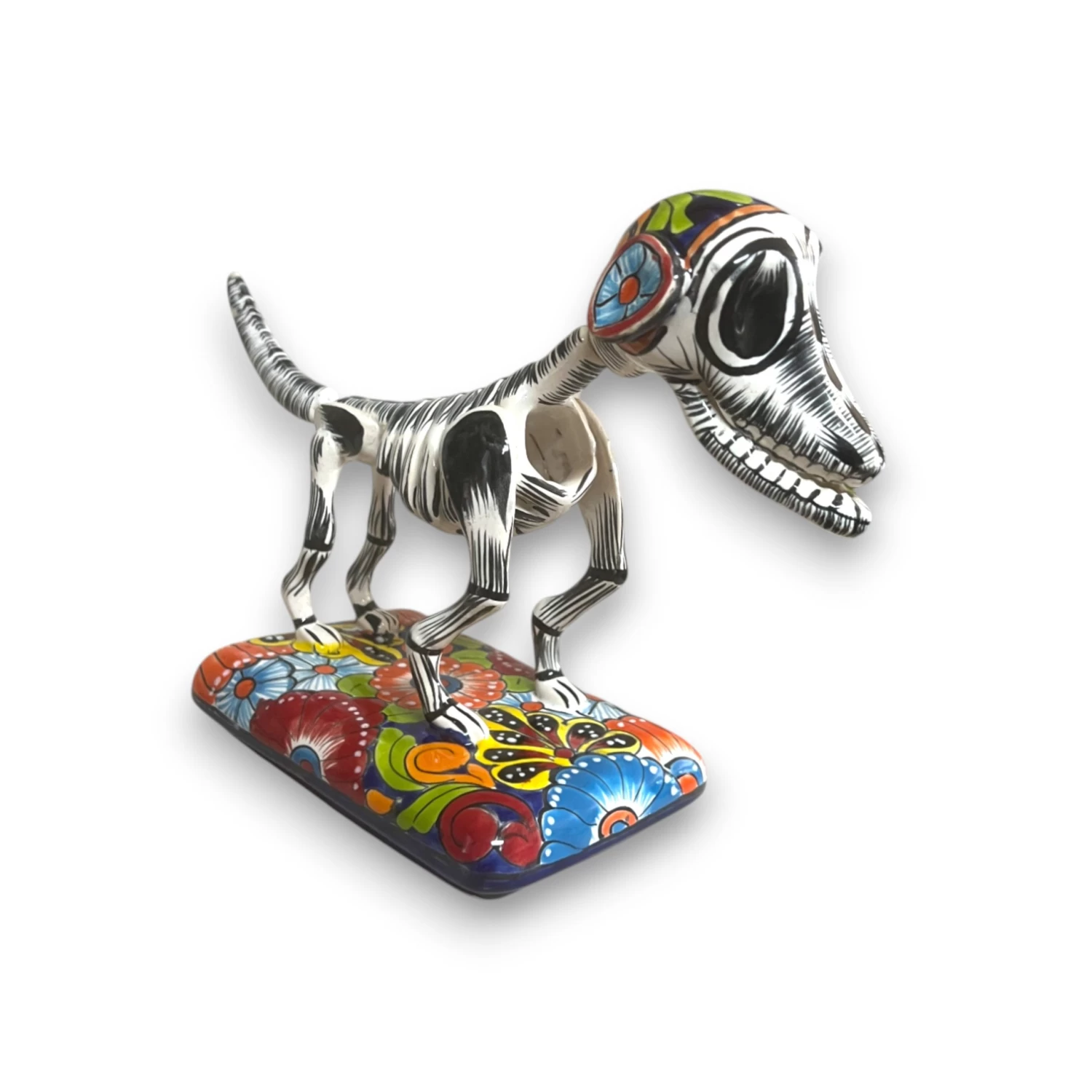 Colorful Talavera Skeleton Dog | Handmade Mexican Artistry 5 Colorful Talavera Skeleton Dog | Handmade Mexican Artistry - Image 5