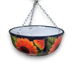 Vibrant Talavera Sunflower Hanging Planter | Artisan Pot -Pottery And Glassware 20250820 184120420 iOS Photoroom 1