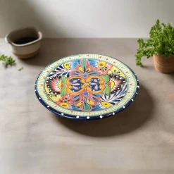 6" Talavera Ceramic Dinner Plate | Authentic Mexican Dinnerware -Pottery And Glassware 6 inch talavera ceramic dinner plate mexican