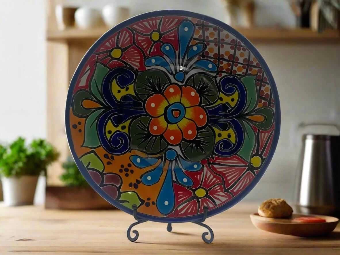 8" Talavera Dinner Plate | Hand-Painted Mexican Folk Art Dish 5 8" Talavera Dinner Plate | Hand-Painted Mexican Folk Art Dish - Image 5