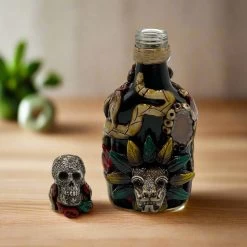 Aztec Warrior Flask | Artisan-Crafted Mexican Decorative Decanter