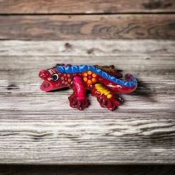 Guerrero Iguana Figurine | Colorful Hand-Painted Mexican Folk Art -Pottery And Glassware Guerrero Hand Painted Lizard Wall Art Vibrant Mexican Decor