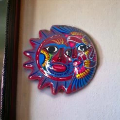 Hand-Painted Guerrero Sun Moon Eclipse Art | Mexican Artisan Craft