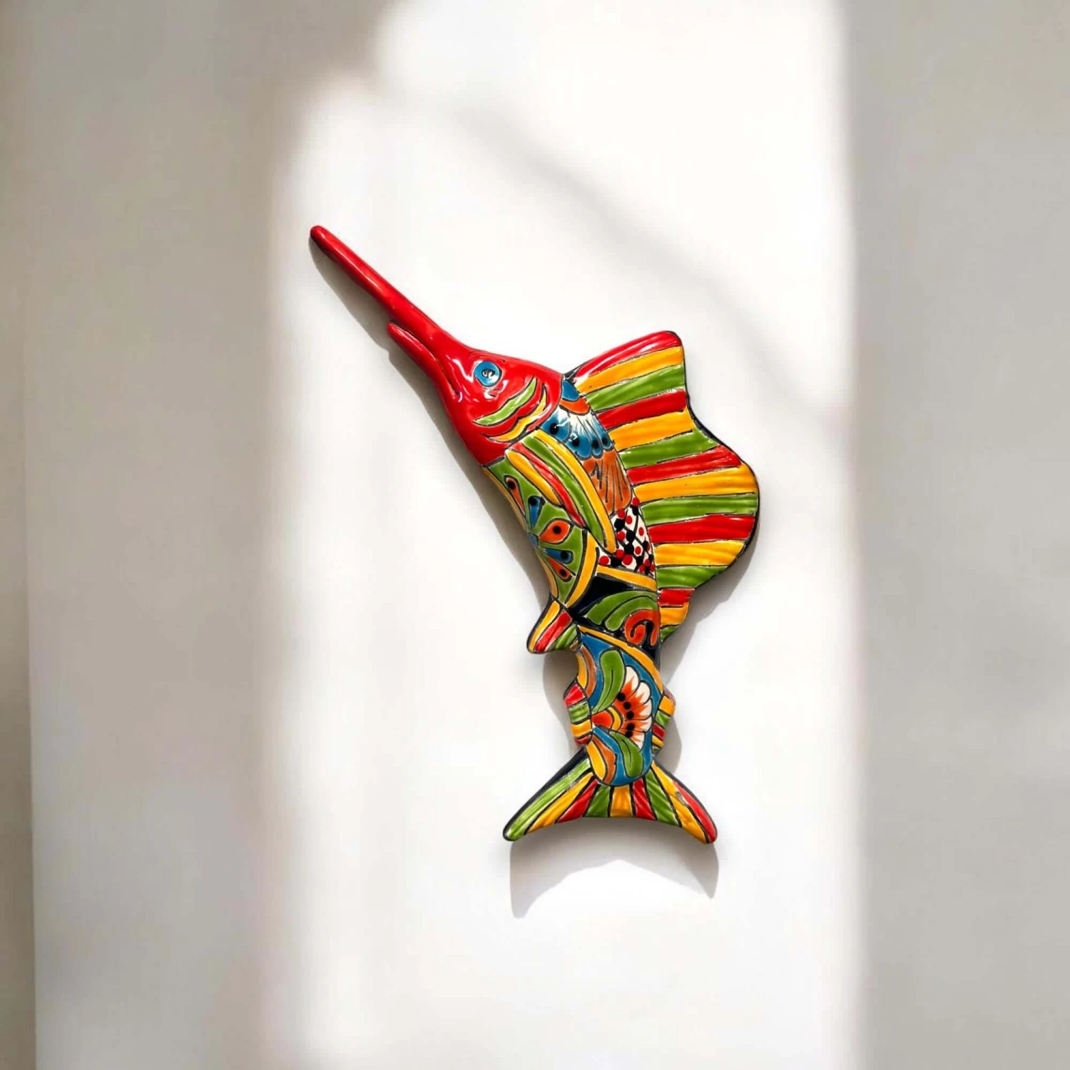 Hand-Painted Talavera Marlin Wall Art | Colorful Sailfish Mexican Decor (Large) 1 Hand-Painted Talavera Marlin Wall Art | Colorful Sailfish Mexican Decor (Large)