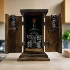 Handmade Shot Glass & Decanter Set | Mexican Rustic Wood Box