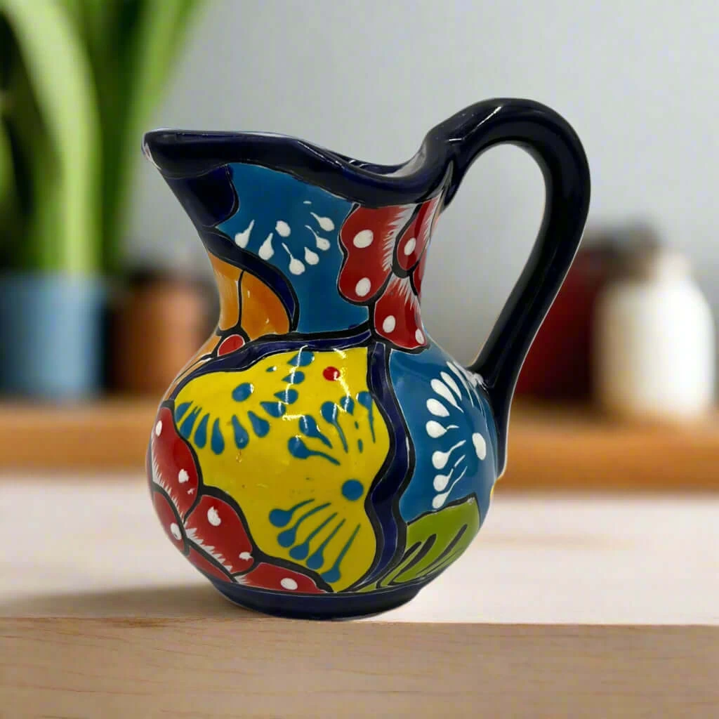 Handmade Talavera Creamer Pitcher | Authentic Mexican Pottery 1 Handmade Talavera Creamer Pitcher | Authentic Mexican Pottery