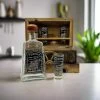 Mexican Shot Glass & Decanter Set | Rustic Wood Chest