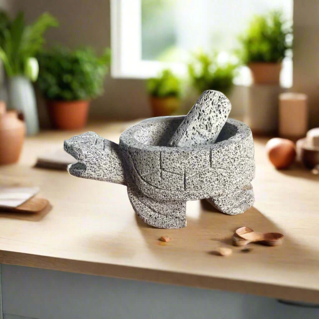 Sea Turtle Stone Mortar & Pestle | Handcrafted Molcajete 1 Sea Turtle Stone Mortar & Pestle | Handcrafted Molcajete