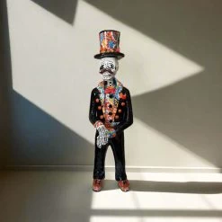 Talavera Catrin Statue | 33" Day Of The Dead Figurine