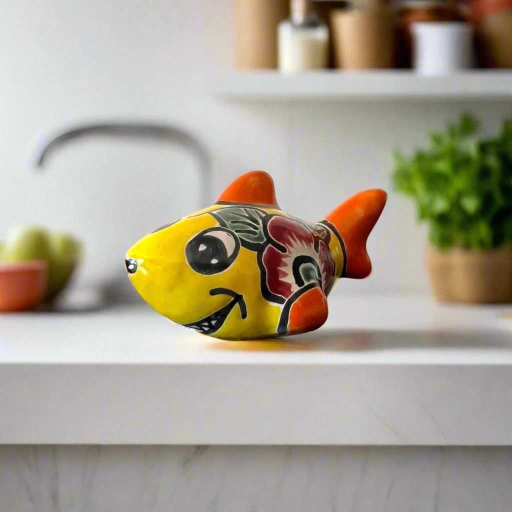 Colorful Talavera Shark Figurine | Handcrafted Mexican Pottery Decor 1 Colorful Talavera Shark Figurine | Handcrafted Mexican Pottery Decor