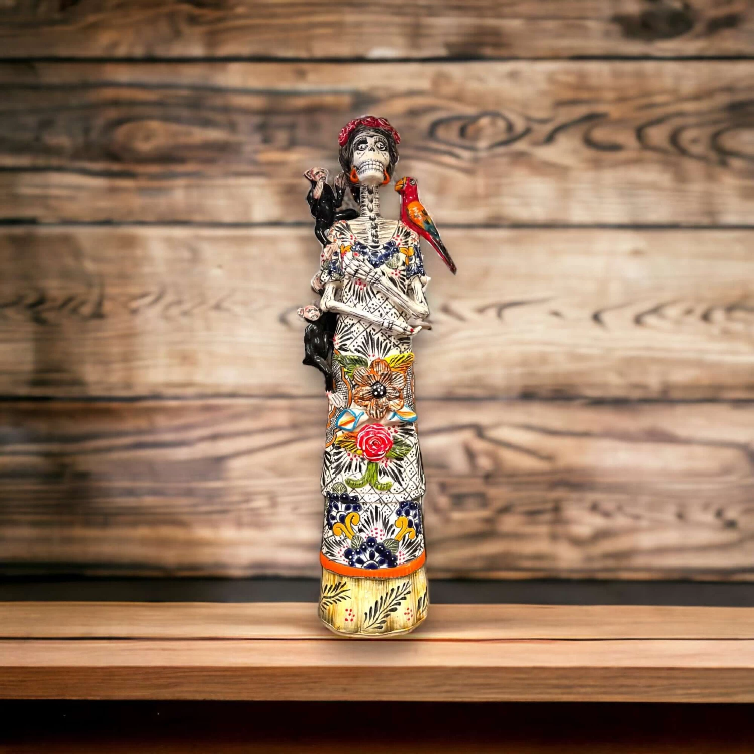 Talavera Skeleton Woman | Handmade Day Of The Dead Pottery (Medium) 1 Talavera Skeleton Woman | Handmade Day Of The Dead Pottery (Medium)