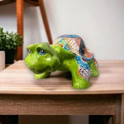 Talavera Turtle Statue | Hand-Painted Mexican Ceramic Tortoise -Pottery And Glassware Talavera Tortoise Sculpture Colorful Hand Painted Turtle