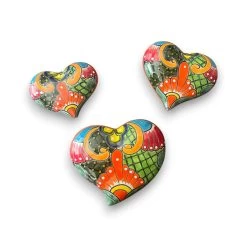Set Of 3 Talavera Heart Wall Hanging | Wall Art Decor -Pottery And Glassware Talavera Heart Wall Hanging Set of 3