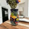 Vibrant Hand-Painted Talavera Vase | Mexican Ceramic Art Piece