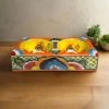 Colorful Talavera Dog Bowl | Hand-Painted Mexican Pet Dish