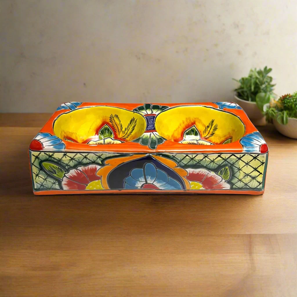 Colorful Talavera Dog Bowl | Hand-Painted Mexican Pet Dish 1 Colorful Talavera Dog Bowl | Hand-Painted Mexican Pet Dish