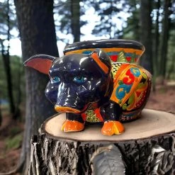 Front Page -Pottery And Glassware Vibrant Talavera Pig Planter Colorful Mexican Animal Pottery