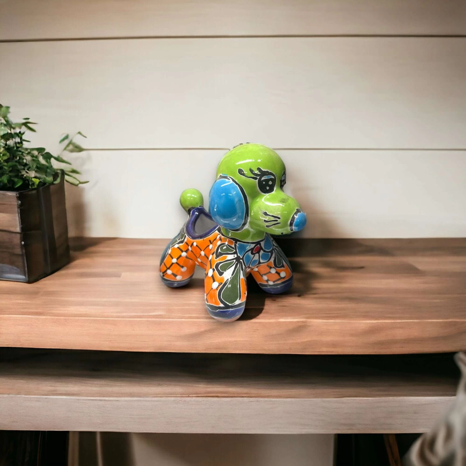 Vibrant Talavera Poodle Planter | Small Hand-Painted Mexican Dog Pottery 1 Vibrant Talavera Poodle Planter | Small Hand-Painted Mexican Dog Pottery