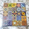 WHOLESALE Box Of 90 Colorful Hand Painted Mexican Talavera Tiles | 4" Square