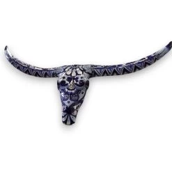 Talavera Longhorn Skull | Blue & White Mexican Wall Art -Pottery And Glassware WhatsAppImage2025 07 14at10.28.28 17c86aa7 Photoroom 1