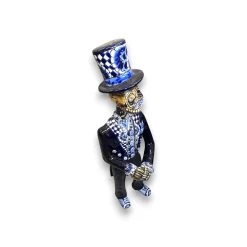Blue & White Talavera Catrin Statue | Day Of The Dead Figurine -Pottery And Glassware blue white talavera catrin day dead statue