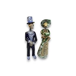 Blue & White Talavera Catrin Statue | Day Of The Dead Figurine -Pottery And Glassware blue white talavera catrin statue day dead