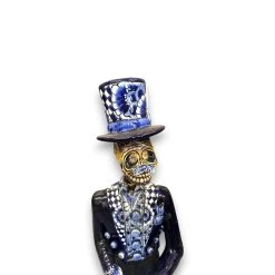 Blue & White Talavera Catrin Statue | Day Of The Dead Figurine -Pottery And Glassware blue white talavera catrin statue day of dead