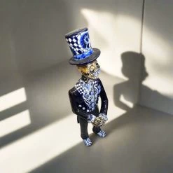 Blue & White Talavera Catrin Statue | Day Of The Dead Figurine -Pottery And Glassware blue white talavera catrin statue day of dead 1