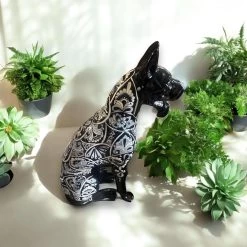 Blue & White Talavera Dog Statue | Handmade Ceramic Art 7 Blue & White Talavera Dog Statue | Handmade Ceramic Art -Pottery And Glassware blue white talavera dog statue handmade