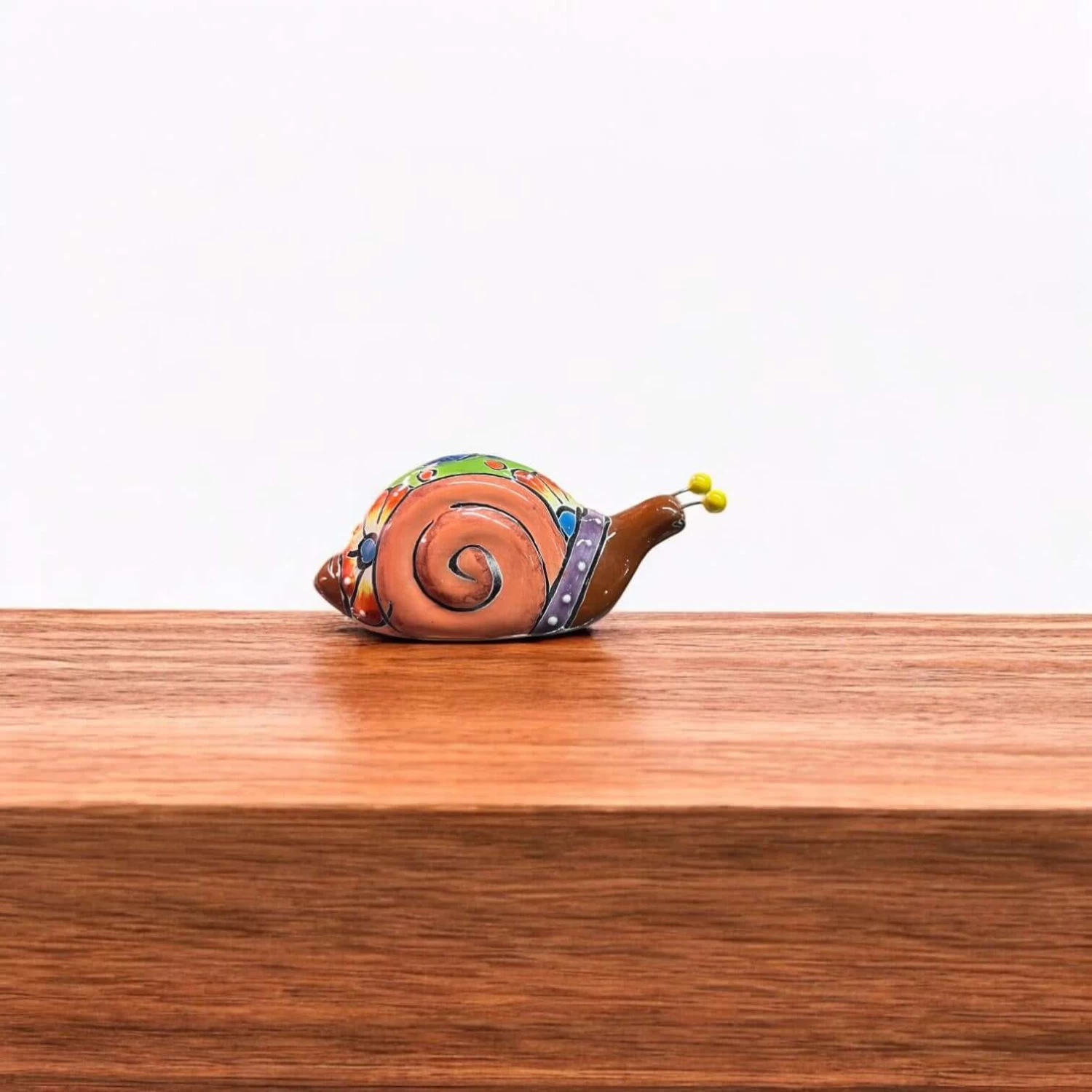 Colorful Talavera Snail Figurine | Mexican Ceramic Garden Decor 1 Colorful Talavera Snail Figurine | Mexican Ceramic Garden Decor